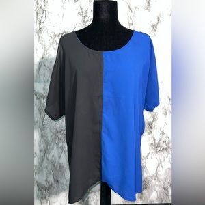 Libian Women’s Royal Blue & Black Blouse